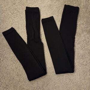 Womens Timberland Fleece Lined Black Leggings - 2 Pairs